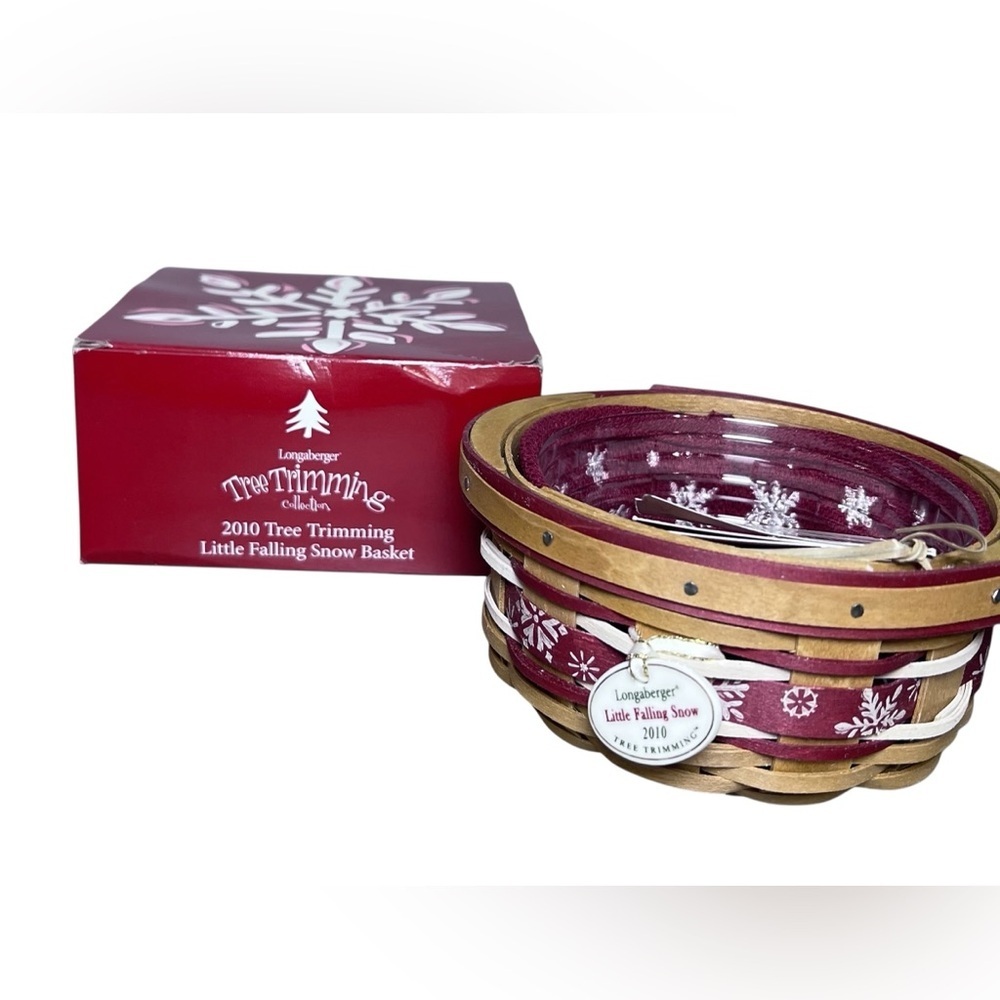 Longaberger NIB 2010 Tree‎ Trimming Little Falling Snow Basket Combo Christmas